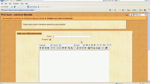 Kreiranje Foruma U Moodle-u