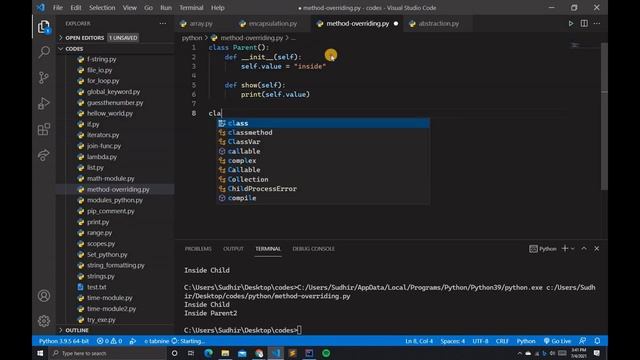 Method Overriding || Python Programming With Source Code #55 смотреть онлайн