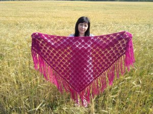 МК Узор для шали крючком (crochet shawl pattern)