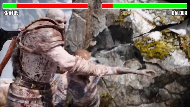Kratos vs. Baldur with healthbars смотреть онлайн