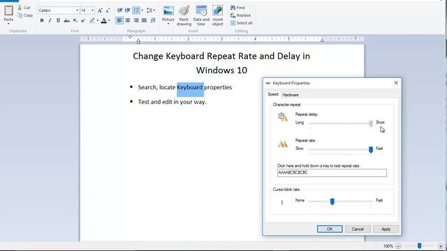 Change Keyboard Repeat Rate and Delay in Windows 10 смотреть онлайн