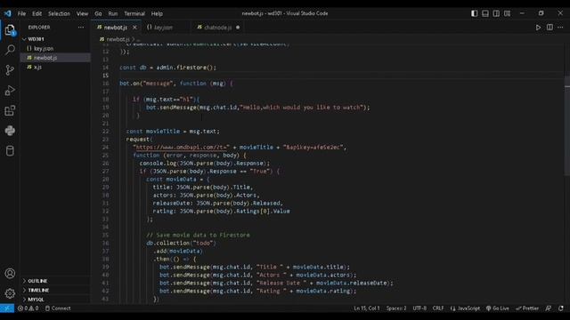 Telegram chatbot using Omdb api and firebase database смотреть онлайн