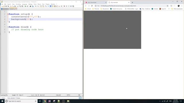 p5.js Buttons part 1 - How to make a button call a function смотреть онлайн