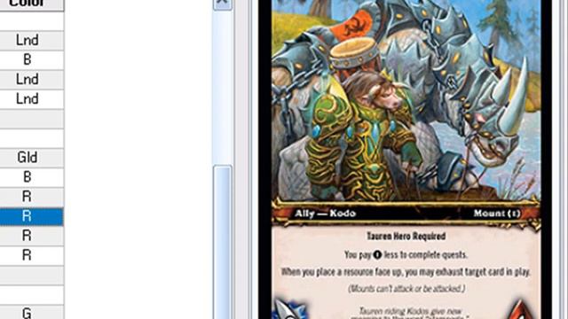 WoW TCG Deck (Nov, 2009): Druid Mid-Ranged Horde Deck
