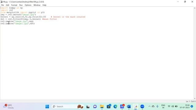 gaussian and median filtering of noisy image using OpenCV python | #imageediting #imageprocessing смотреть онлайн