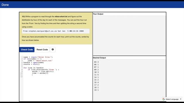 Python For Everybody Assignment 10.2 | distribution by hour | pull hour | split string | use colon смотреть онлайн