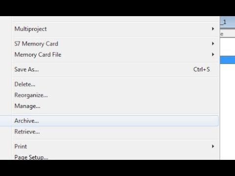 Simatic Step7 - архивирование и разархивирование проекта Step7 - archive, retrieve смотреть онлайн