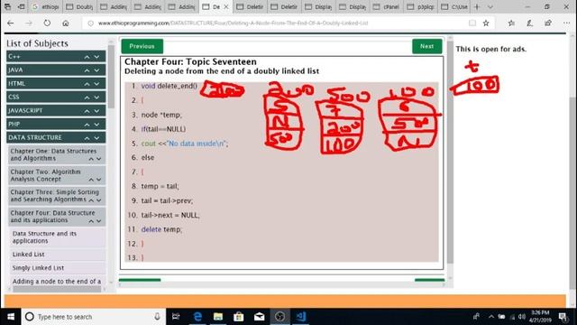 #42 doubly linked list Delete a node from the end Tutorial in Amharic | በአማርኛ смотреть онлайн