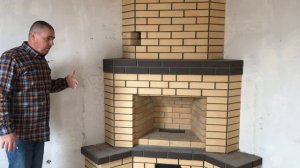Камин угловой из кирпича
