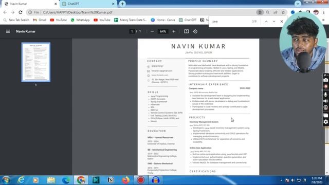 ?Freshers Resume Format | ?Create your resume in 5min by just Copy and past | resume format in tami смотреть онлайн