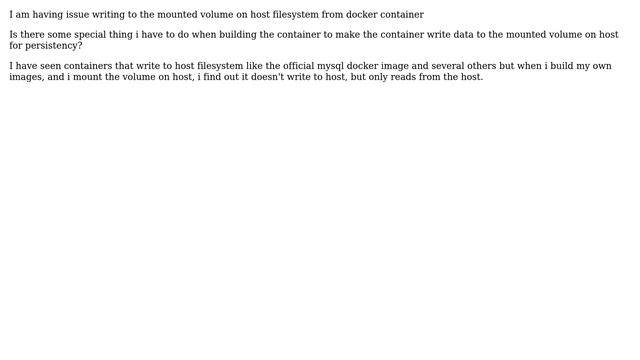 DevOps & SysAdmins: docker container not writing to mounted volume on host смотреть онлайн