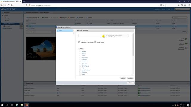 Assign a User Permissions for a Virtual Machine in the VMware Host Client (ESXi 7.0) смотреть онлайн
