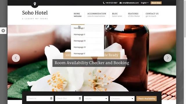 Download 'Soho Hotel' Responsive Hotel Booking Wordpress Theme смотреть онлайн