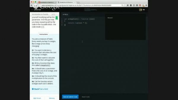JavaScript on Code Academy