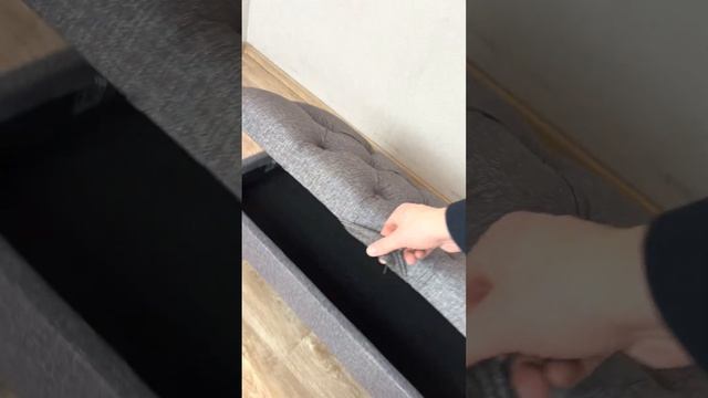 Банкетка пуфик с ящиком универсальная для дома и дачи, 89x41x46, серая смотреть онлайн