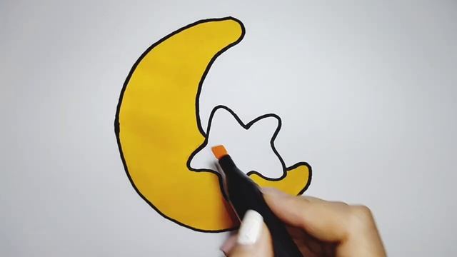 Как нарисовать луну//How to draw moon. смотреть онлайн