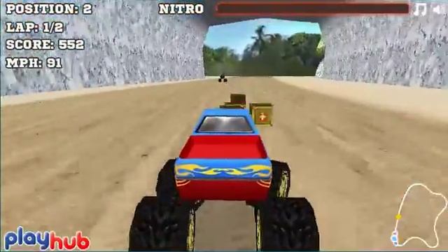 Бесплатные игры онлайн  грузовик монстр, монстр трак игра, гонки, MonsterTruck, игра для мальчиков,