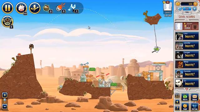 Tatooine Level 25 : Angry Birds Star Wars Facebook : Three Stars : Gameplay Walkthrough смотреть онлайн