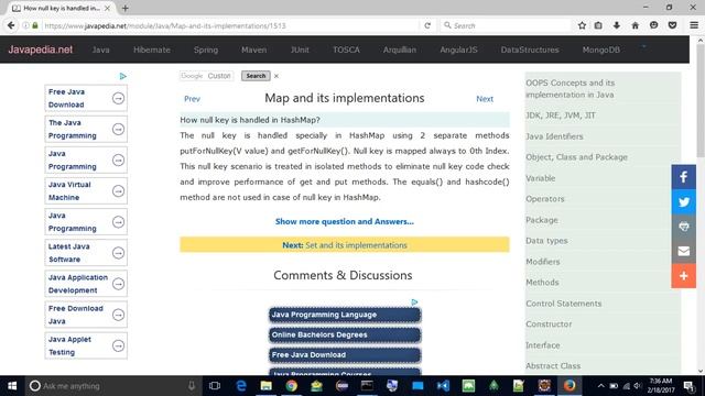How null key is handled in HashMap?
| javapedia.net смотреть онлайн