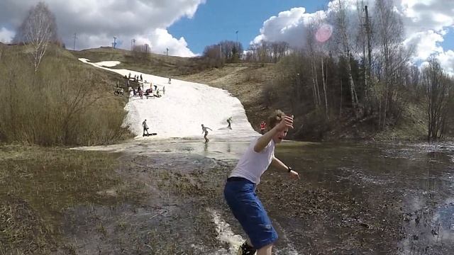 Закрытие лыжебордеров «Лужа 2015» - slow motion от GoPro Hero4 BE (FullHD, 120 fps) смотреть онлайн