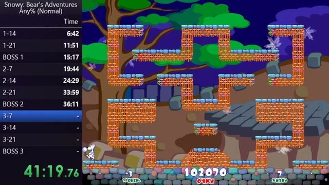 SNOWY: THE BEAR'S ADVENTURES Any% (normal) Speedrun In [1:22:39]