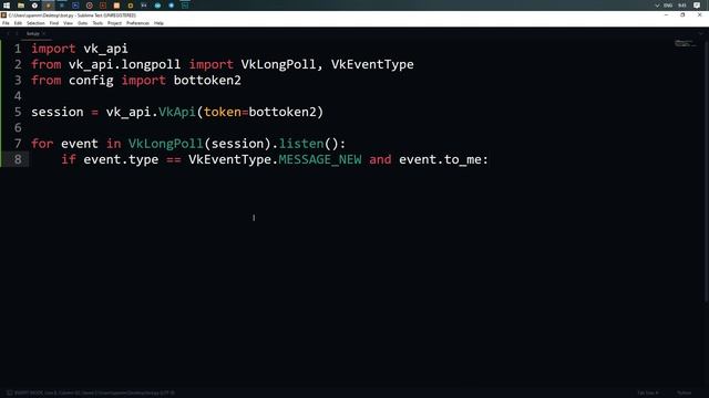 Vkontakte BOT (vk_api python) [1] | Настройка и структура. смотреть онлайн