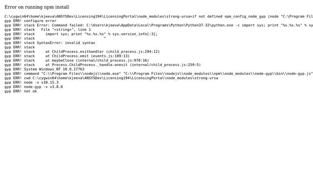 Node-gyp error on running npm install смотреть онлайн