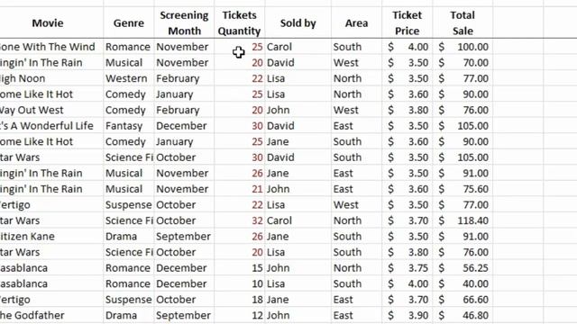 Excel 2010 Tutorial For Beginners #20 - Tables Pt.2 Sort and Filter смотреть онлайн