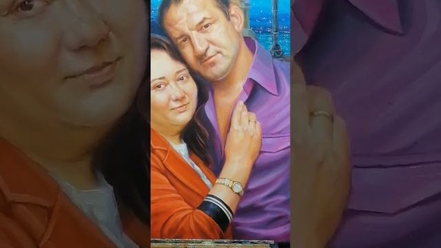 Портрет Снежаны с мужем , холст, масло 80 на 60 см. смотреть онлайн