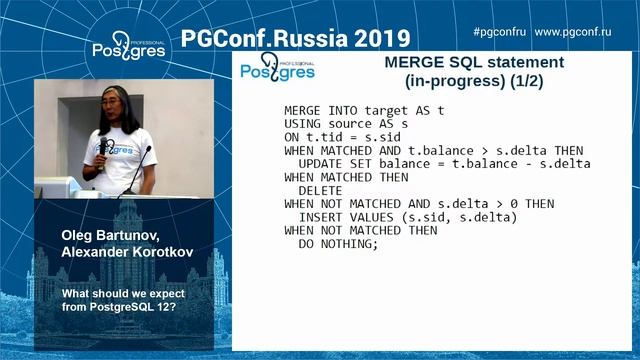 PGConfRu2019 Oleg Bartunov, Alexander Korotkov - «What should we expect from PostgreSQL 12?» смотреть онлайн