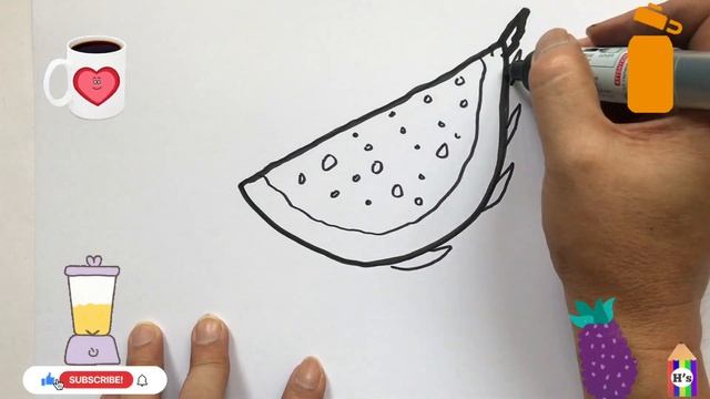 How To Draw a Cute Dragon Fruit Slice | Рисуем милый драконий фрукт для детей смотреть онлайн