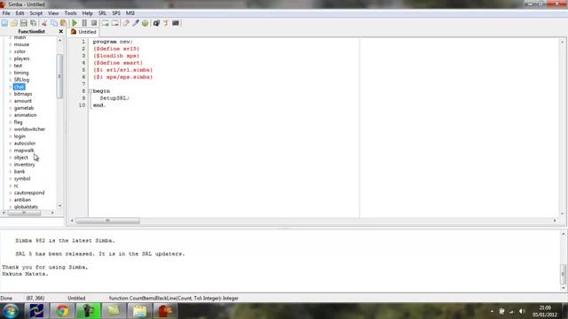 Simba Tutorials - #2 - Setting a default script and the SRL Include смотреть онлайн
