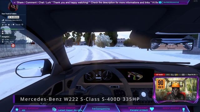Mercedes Benz W222 S Class S 400D 336 HP 9 Speeds | Euro Truck Simulator 2 CAR Mod ETS2 1.46 смотреть онлайн