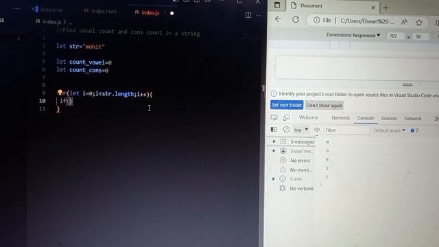 #1 Find Vowel and Consonant count in a string by JavaScript смотреть онлайн