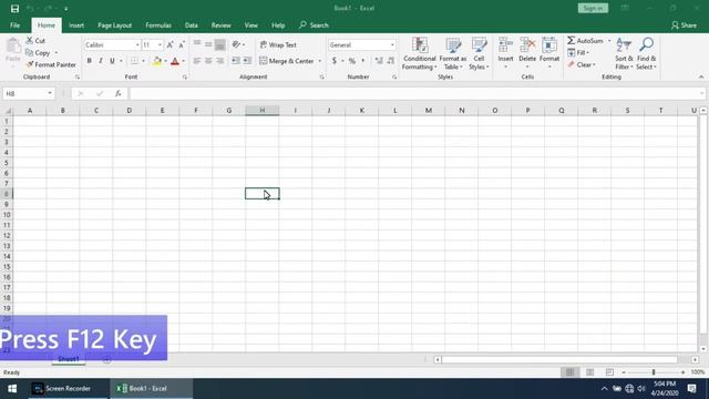 Displays the Save As dialog box shortcut key in MS Excel смотреть онлайн