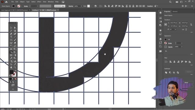 Circle Letter Logo Design Using Shape Builder Tool смотреть онлайн