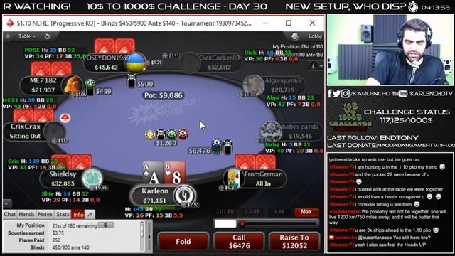 PKO DEEP RUN! SO CLOSE! - 10$ TO 1000$ CHALLENGE - DAY 30 смотреть онлайн