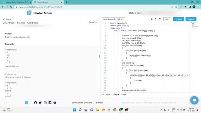 Newton school | Good Cells | Newton school assignment answer | Java 2d array questions смотреть онлайн