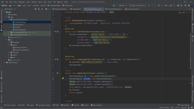 Create Android application to perform following operations on table Student (Sid,Sname ,phno). смотреть онлайн