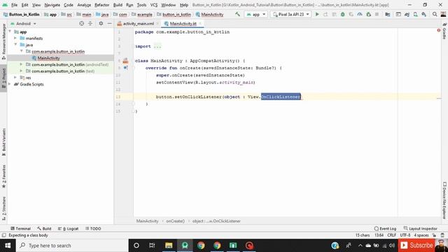 Button with ClickListener in Kotlin Android смотреть онлайн