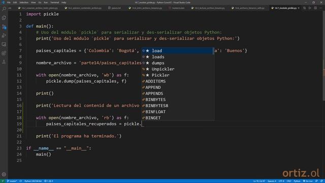 Python Curso V2: 316 Reestablecer (Des-serializar) un Objeto Python con el Módulo pickle смотреть онлайн
