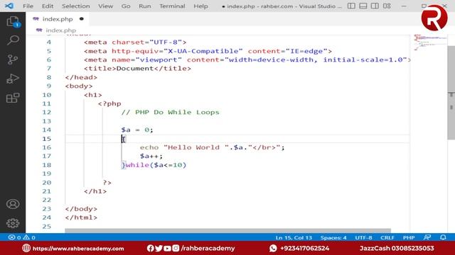 14 Do While Loops In PHP Tutorials For Beginners | PHP Complete Course By @RahberAcademy смотреть онлайн
