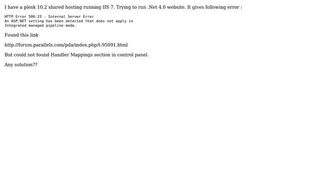 An ASP.NET setting has been detected that does not apply in Integrated managed pipeline mode смотреть онлайн