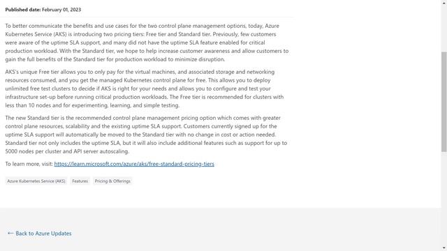 Azure Kubernetes services free and standard tiers are... - Azure Daily Minute Podcast - 07-FEB-2023 смотреть онлайн