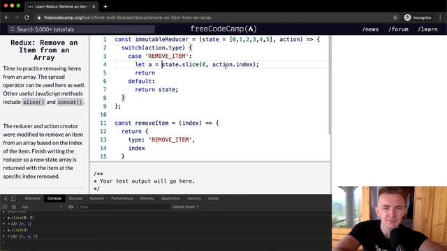Remove an Item from an Array - Redux - Free Code Camp смотреть онлайн