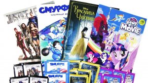 НАКЛЕЙКИ PANINI MIX#7 My little pony Movie, Лига справедливости, СМУРФИКИ, Disney Surprise unboxing