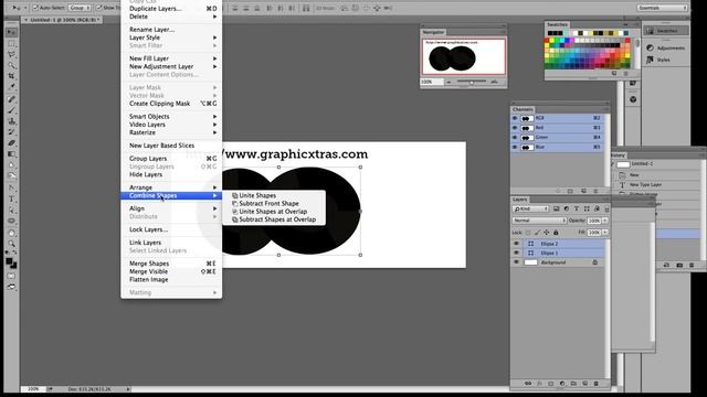 Photoshop -- Subtract shape from another shape tutorial HOW TO смотреть онлайн