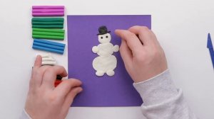 Работа с пластилином. Весёлый снеговик.