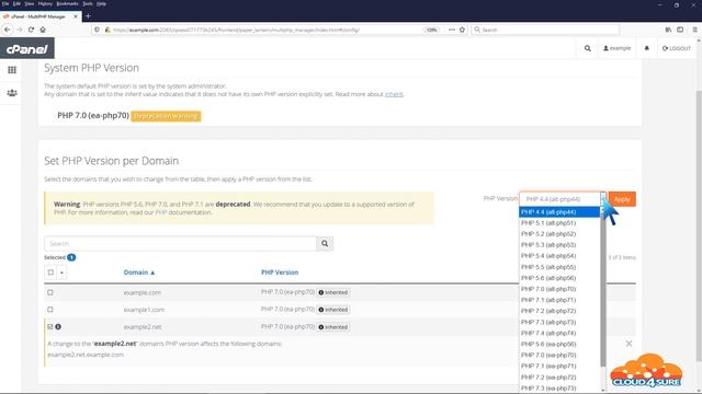 How to Set the PHP Version per Domain using cPanel with Cloud 4 Sure смотреть онлайн