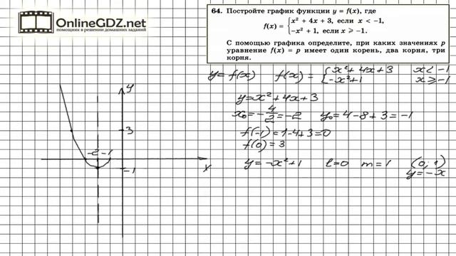 Задание № 64 Итоговое повторение - Алгебра 8 класс (Мордкович) смотреть онлайн